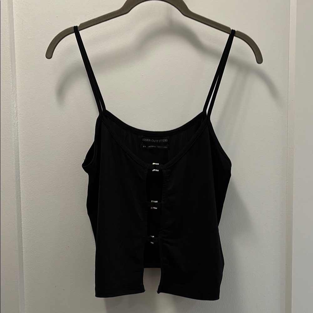 Urban Outfitters Black Ruched Crop Camisole